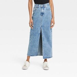 Women's Denim Maxi Skirt - Universal Thread Medium Medium Wash